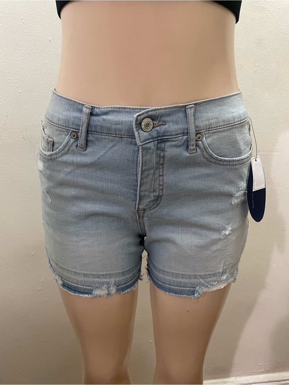 Light Wash Distressed Women's Denim Shorts